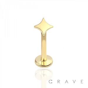 Kite Shape 316L SS Labret Stud-Gold